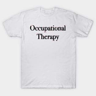 Occupational Therapy Mini Flowers - Black and Pink T-Shirt